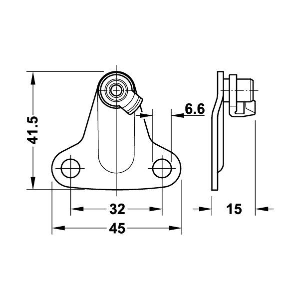 Hafele Duo Forte Gövde Bağlantı Parçası, Siyah, 37mm