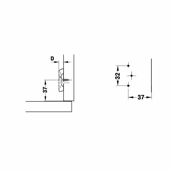 Hafele Metallamat S 0mm Vidalı H Taban