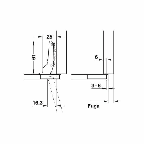 Hafele D. İnce Kapak Menteşesi Ydb 48/6 10-20mm