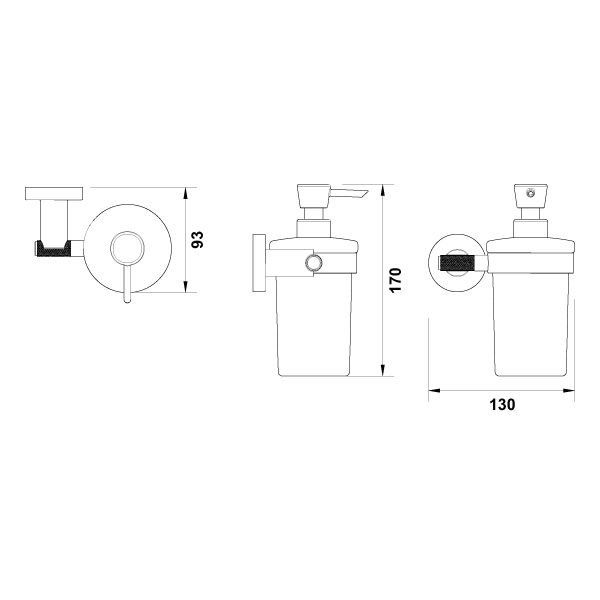 Hafele Sıvı Sabunluk Verona Duvara Monte Antik Bronz Renk