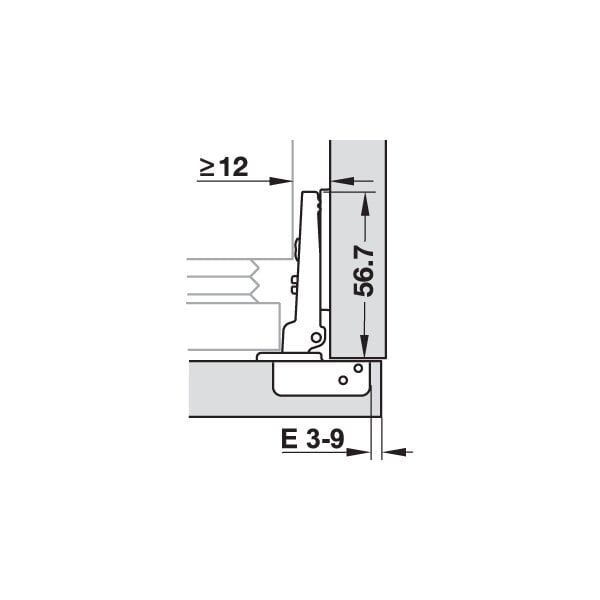 Hafele D. Buzdolabı Kapak Menteşe Düz 48/6 94º