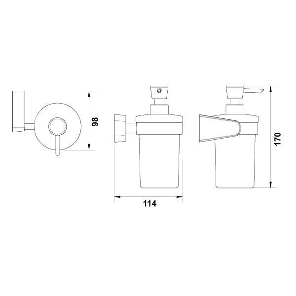 Hafele Sıvı Sabunluk Norm Duvara Monte Parlak Krom Renk