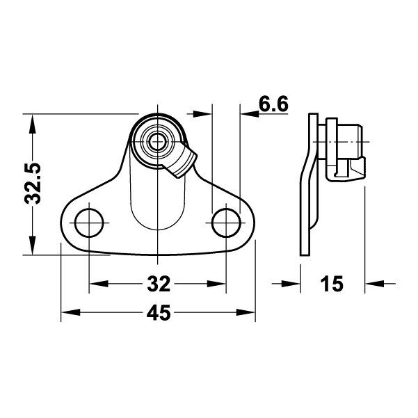 Hafele Duo Forte Gövde Bağlantı Parçası, Nikel, 28mm