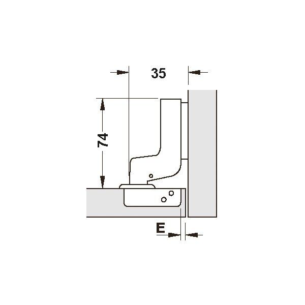 Hafele Tas Menteşe Metalla Yavaşlatıcılı Tam Deve Boynu 48/6 Paslanmaz Çelik