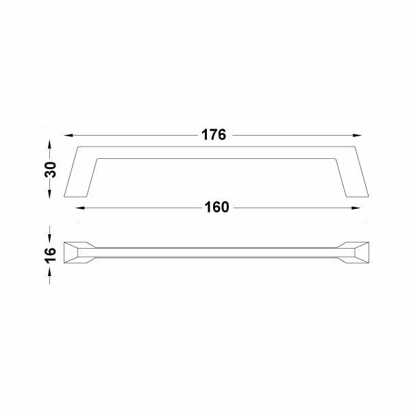 Hafele Mobilya Kulpu Tria 160mm Mat Altın