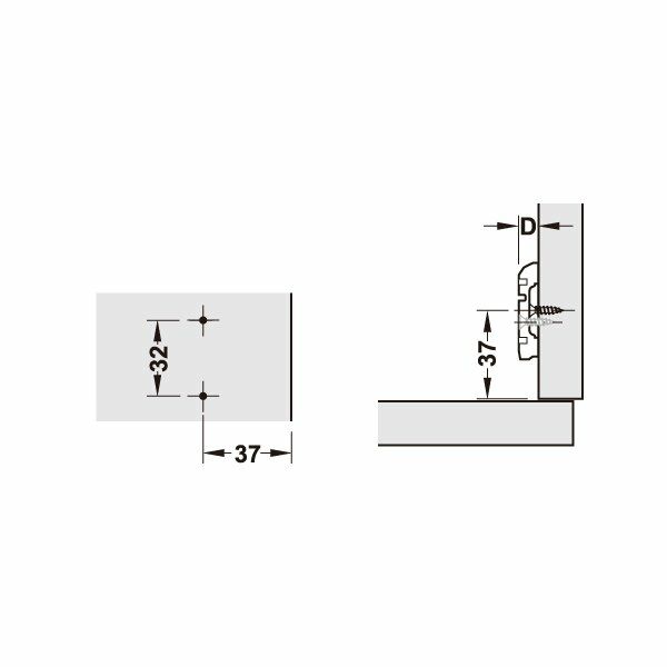 Hafele Metalla 120 H Taban 4 Delik Klipsli 2mm
