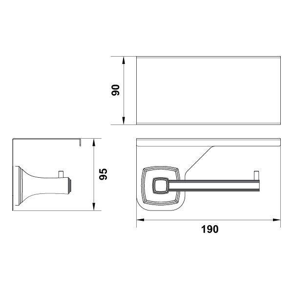 Hafele Tuvalet Kağıtlığı Martin Etajerli Duvara Monte Parlak Altın Renk