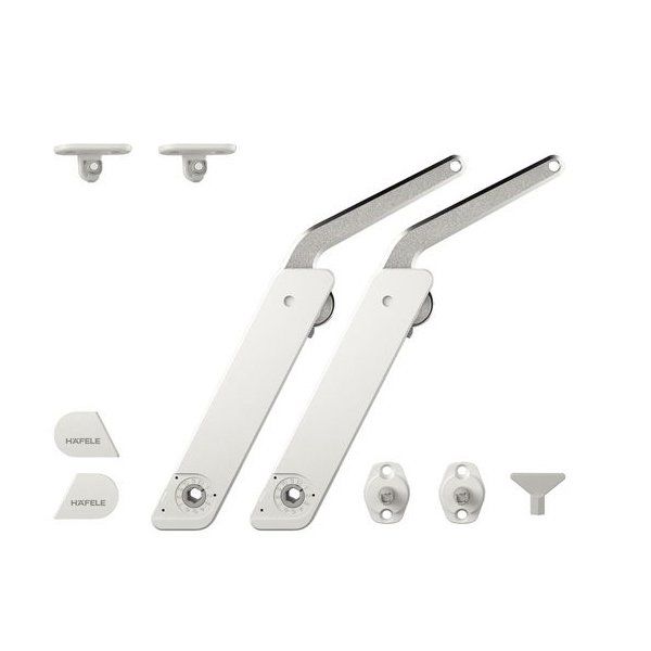 Hafele Free Flap H 1.5 Çift Makas Seti B, Beyaz/Nikel Renk