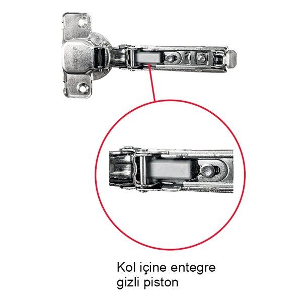 Hafele Metalla 110 Tas Menteşe Yavaşlatıcılı Düz 48/6