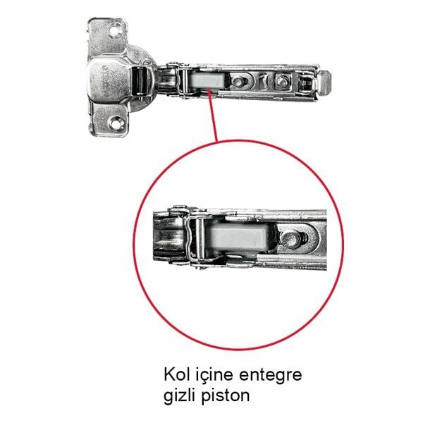 Hafele Metalla 110 Tas Menteşe Yavaşlatıcılı Yarım Deve 48/6