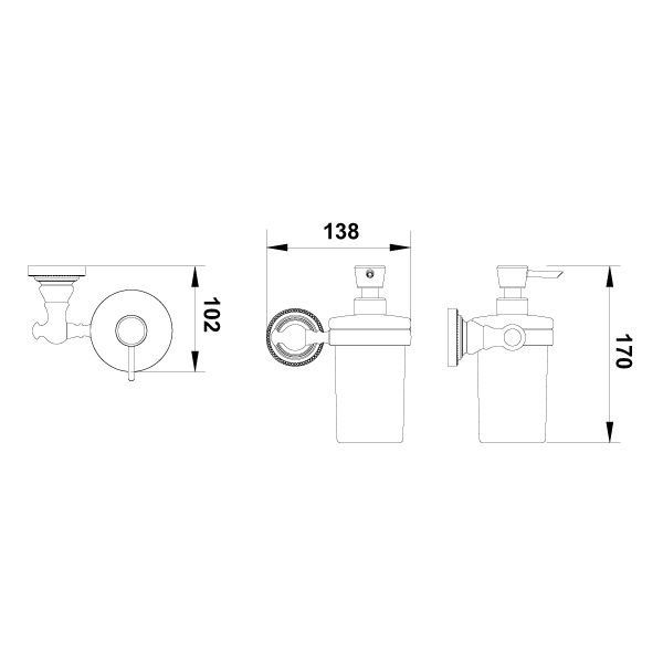 Hafele Sıvı Sabunluk Calisto Duvara Monte Mat Siyah Renk