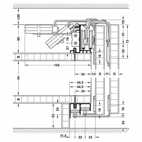 Hafele Slido F-Li43 70A Yavaşlatıcı 2K 50Kg