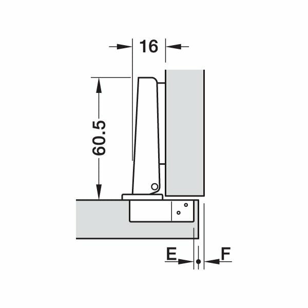 Hafele Metalla 50 Tas Menteşe Sürerek Düz 48/6