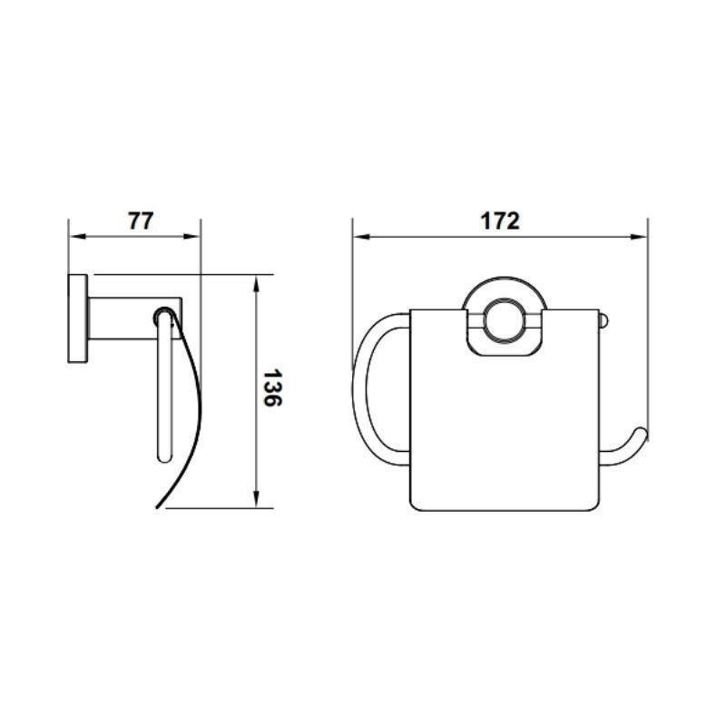 Hafele Tuvalet Kağıtlığı Ozo Kapaklı Duvara Monte Mat Siyah Renk