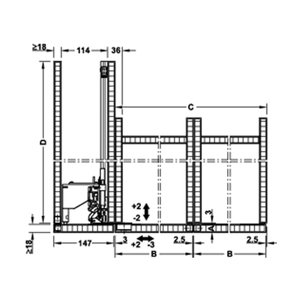 Hafele Slido F-Pa72 60B 2K Set 805/2200-2700mm