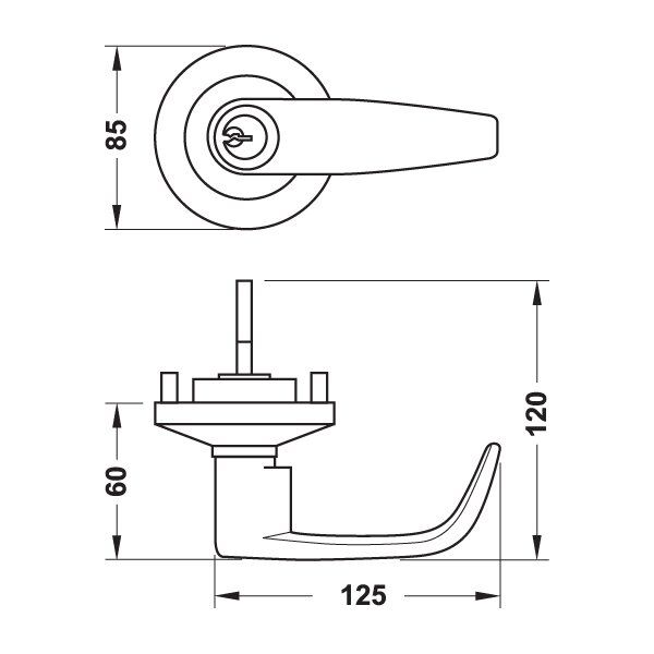 Hafele Esc Dış Müdahale Kolu Mat Paslanmaz Çelik Renk
