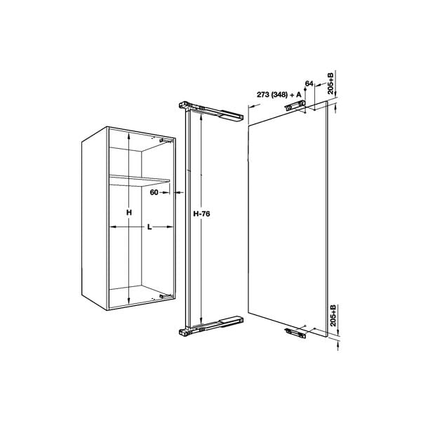 Hafele SWINGFRONT 20 FB Hareket mek. seti 600mm