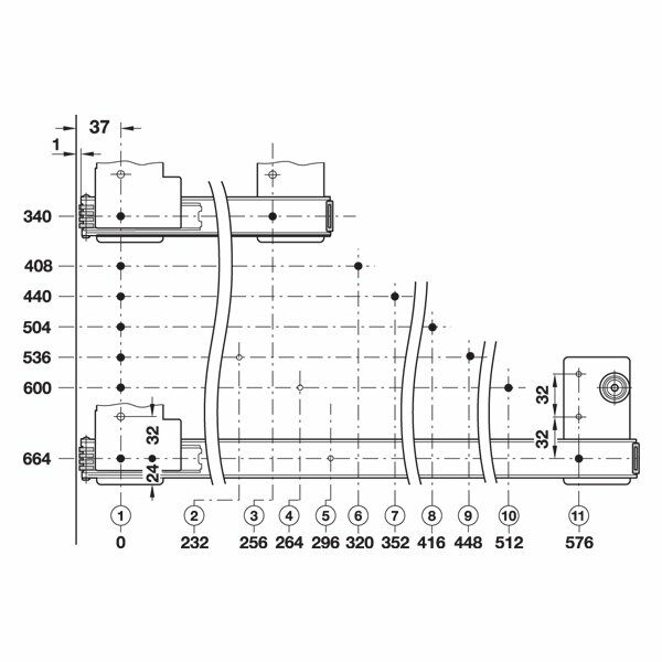Hafele Slido Eclipse 16 IF Ray Seti 440mm