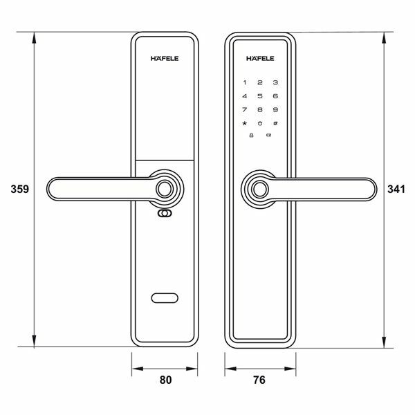 Hafele DL7600 Elektronik Kapı Kilidi, Siyah