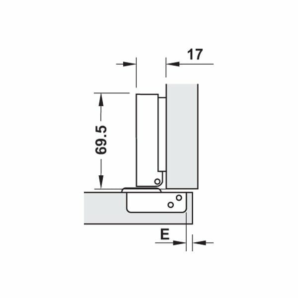 Hafele Tas Menteşe Metalla K Yavaşlatıcısız Düz 48/6 Siyah Renk
