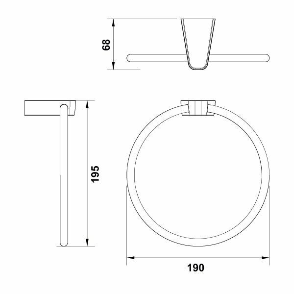 Hafele Halka Havluluk Norm Duvara Monte Mat Siyah Renk