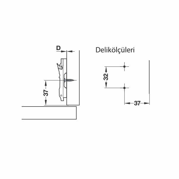 Hafele Duomatıc A H Taban Vidalı 6mm