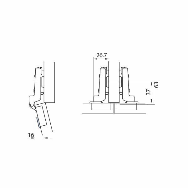 Hafele M.K. Tas Menteşe Ydb 48/6 Vidalı