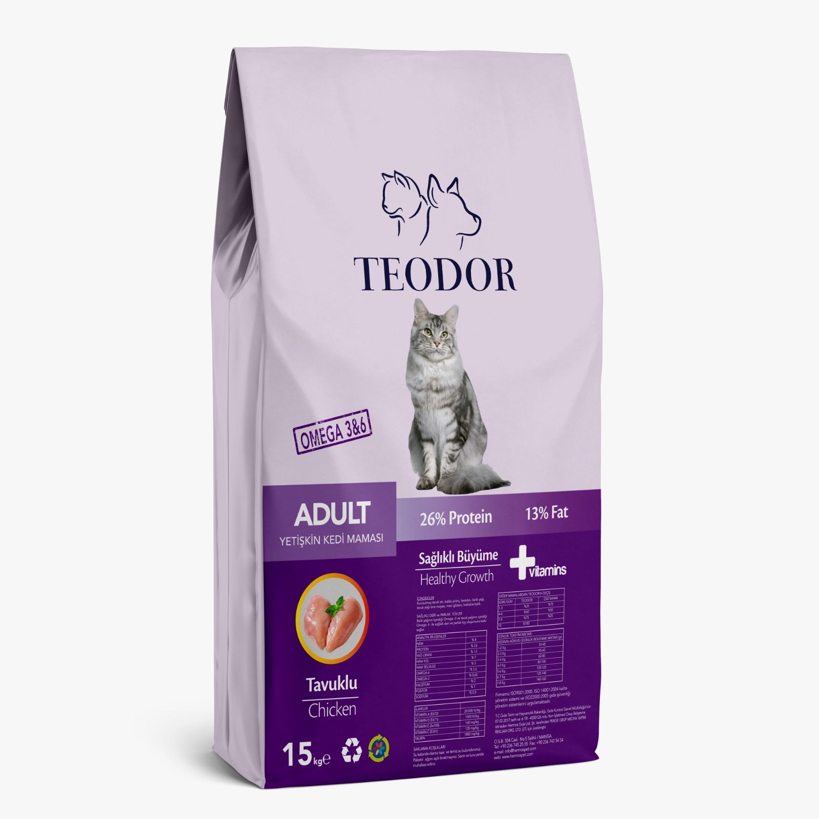 TEODOR Adult Tavuklu Yetişkin Kedi Maması