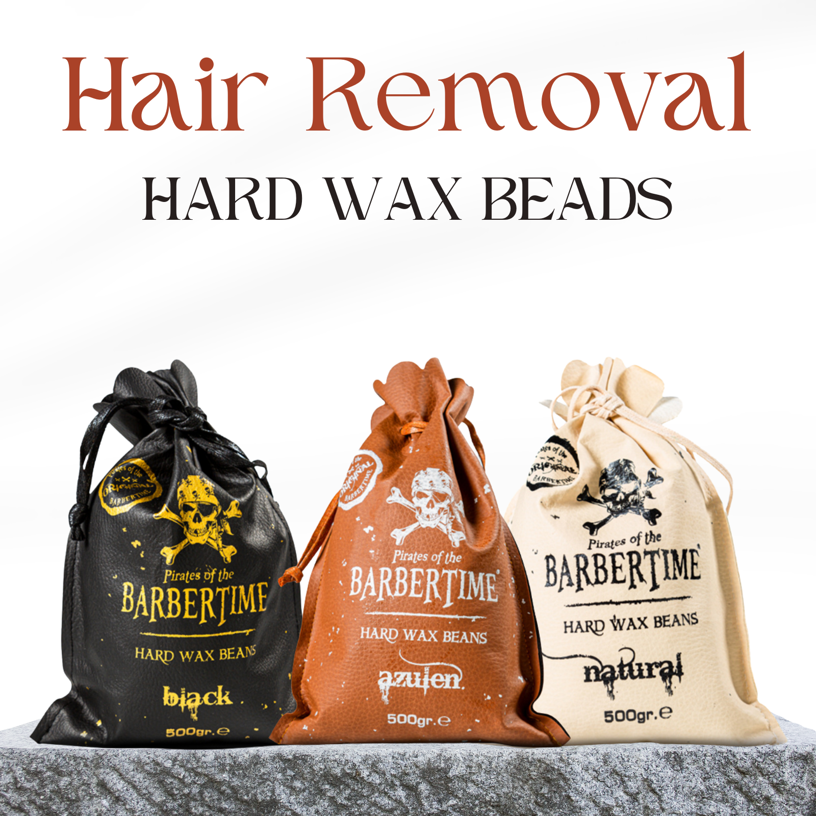 BARBERTIME Hair Removal Hard Wax Beans | Hot Wax Beads | Painless Gentle 500gr