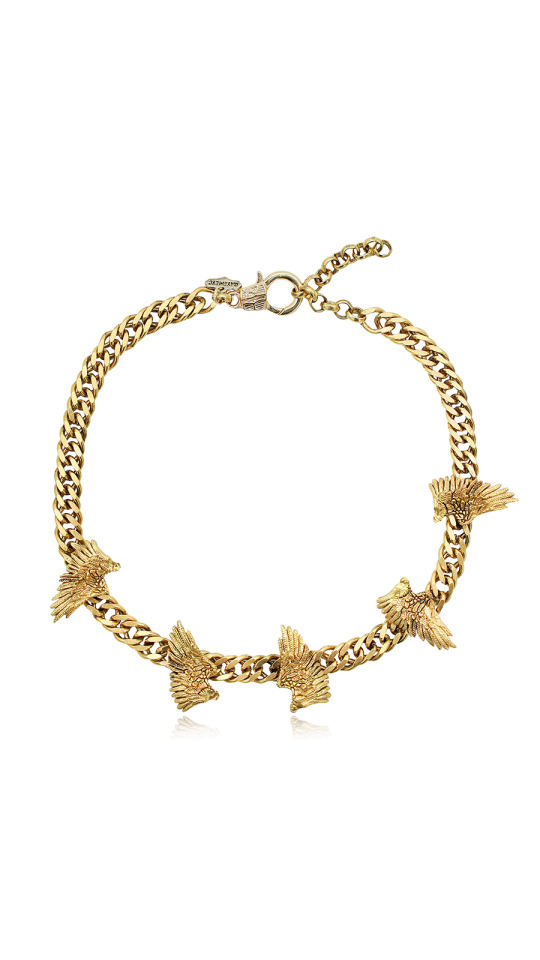 FEATHER GOLD CHOKER NECKLACE