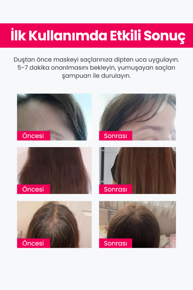 Keratin 3'lü Saç Seti + 3'Lü Şampuan + 3'Lü Maske