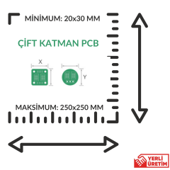 Çift Yüzlü Numune PCB Prototip Baskı Devre Kartı Üretimi 250x250mm