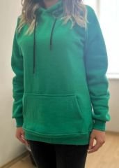 Üç İplik Sweatshirt Kapüşonlu Yeşil