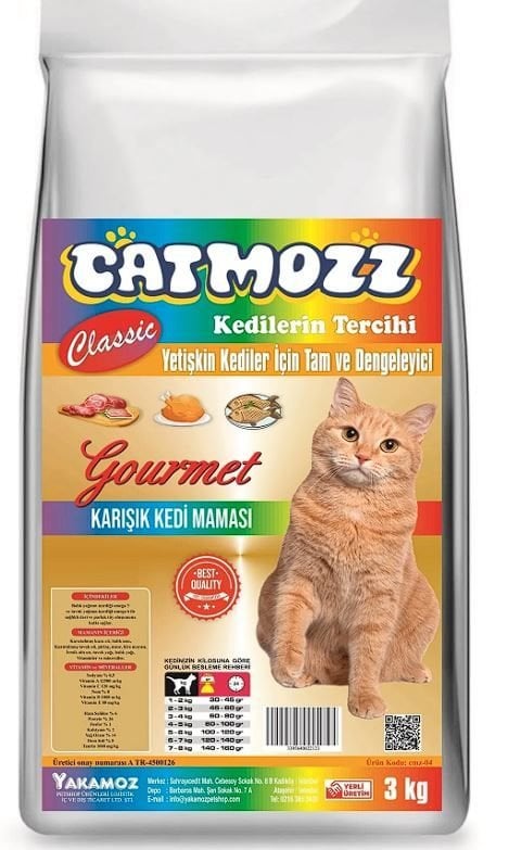 CatMozz Classic Mix Gourmet Karışık Yetişkin Kedi Maması 3 Kg