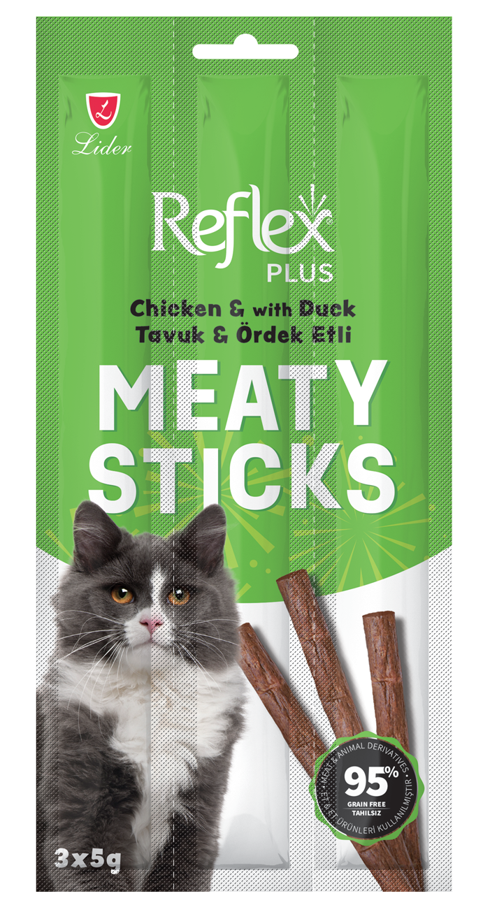 Reflex Cat Stick Tavuk Etli ve Ördek Etli Kedi Ödülü (3 x 5 g)