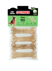 DogMozz Premium Deri Pres Köpek Kemiği Kahverengi 4 Adet 12 Cm