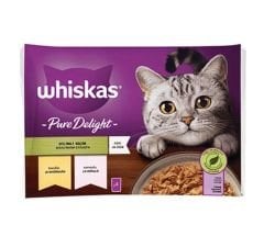 Whiskas Pouch Pure Delight Jöle Içinde Tavuklu Ve Somonlu Yetişkin Kedi Konservesi 85gr (4'LÜ)