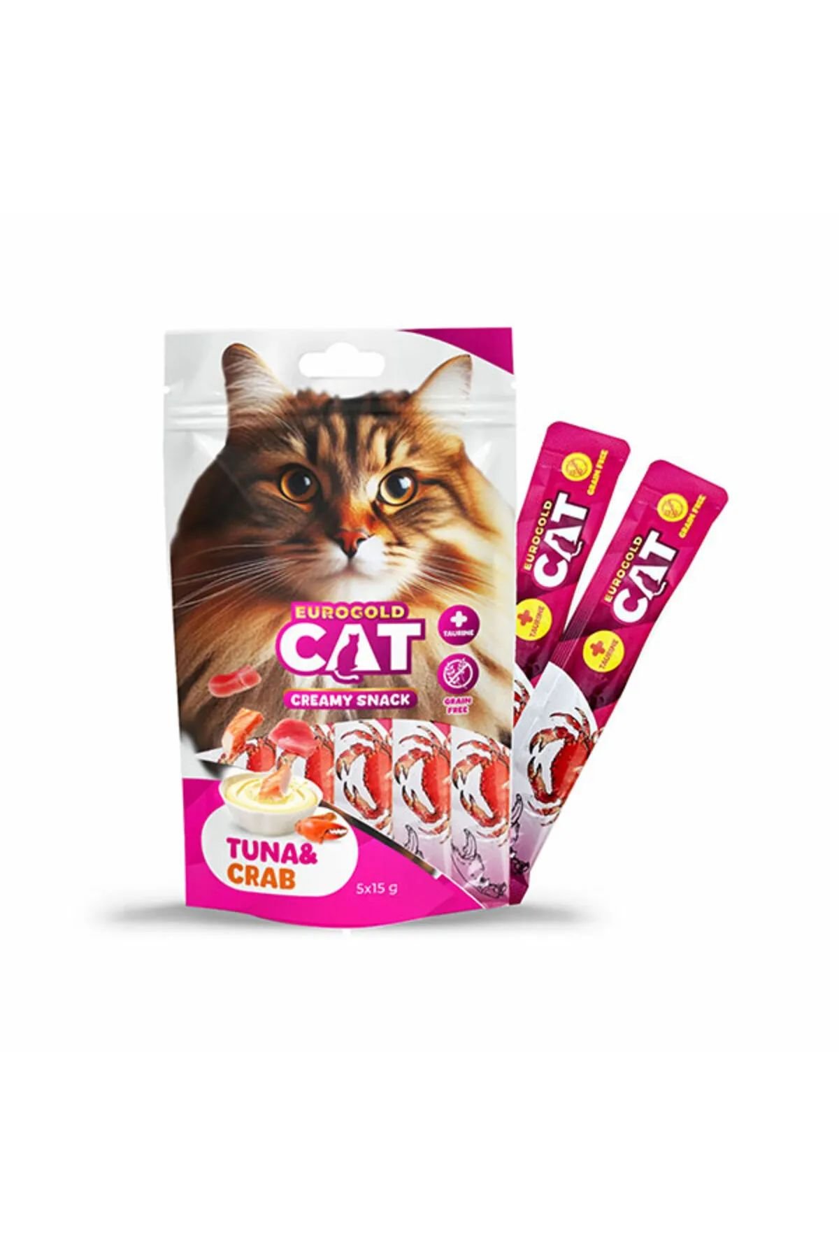 EuroGold Cat Sıvı Kedi Ödülü Ton - Yengeç 5x15gr