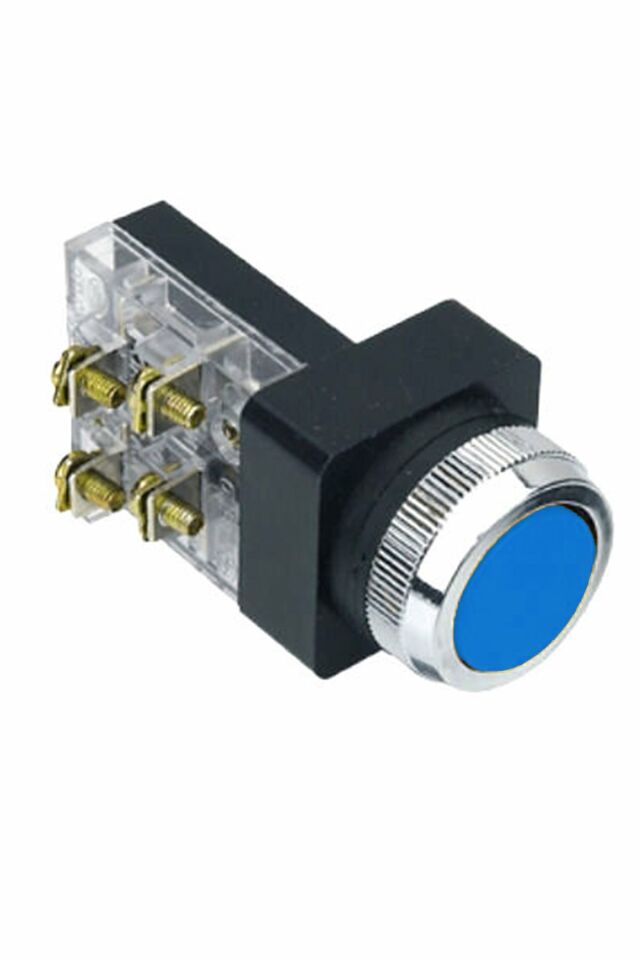 Momentum D30 Buton Yaylı NO+NC Mavi MBW-21650