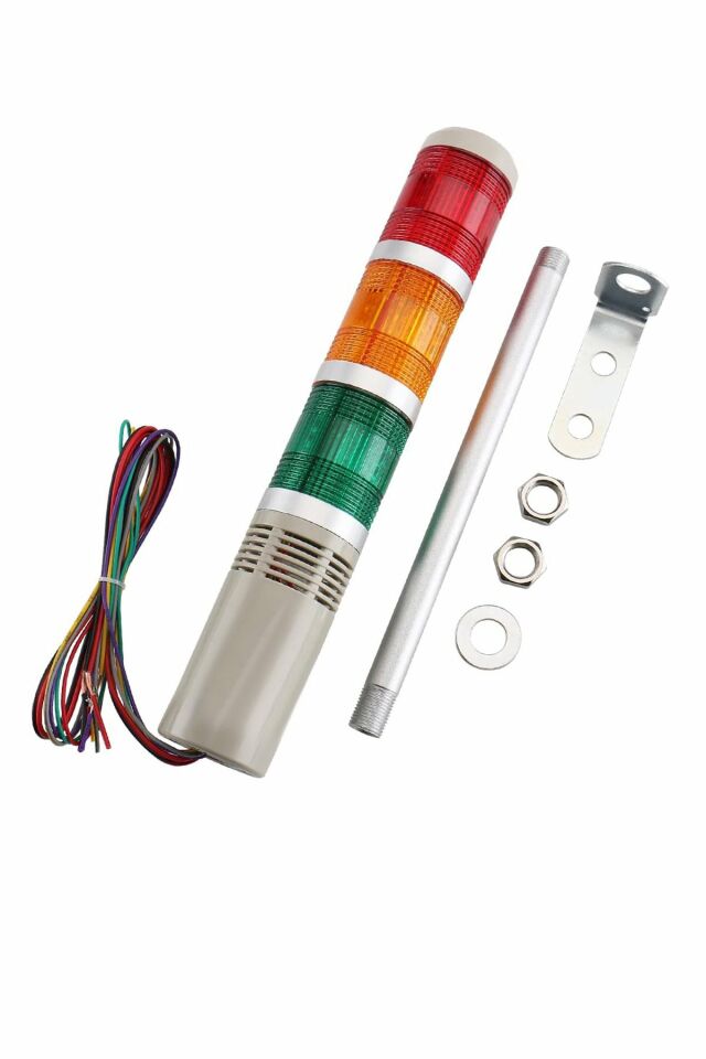 Momentum D50 Işıklı Kolon 230VAC Led Sabit Buzzer Kırmızı Yeşil Sarı MST-53153