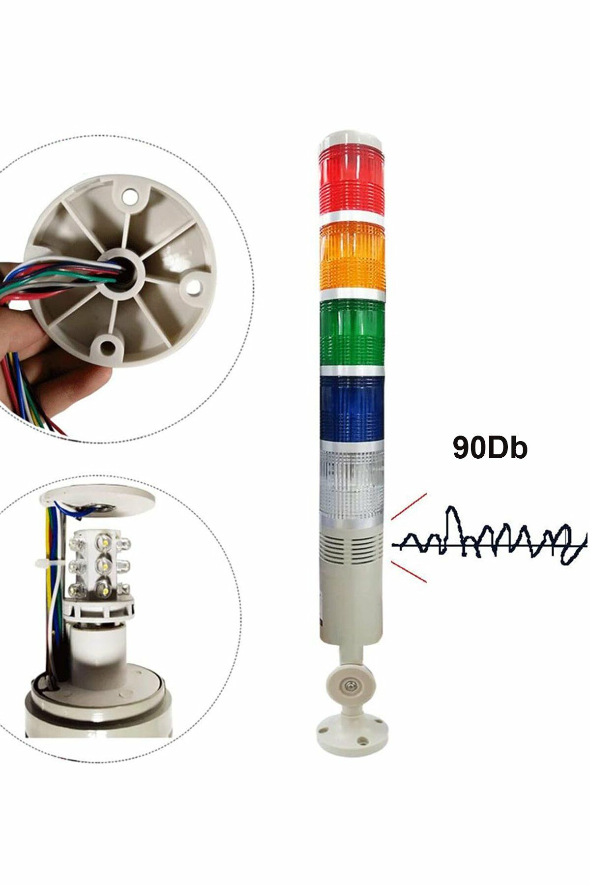 Momentum D50 Işıklı Kolon 230VAC Led Sabit Buzzer Kırmızı Yeşil Sarı Mavi Beyaz MST-53155