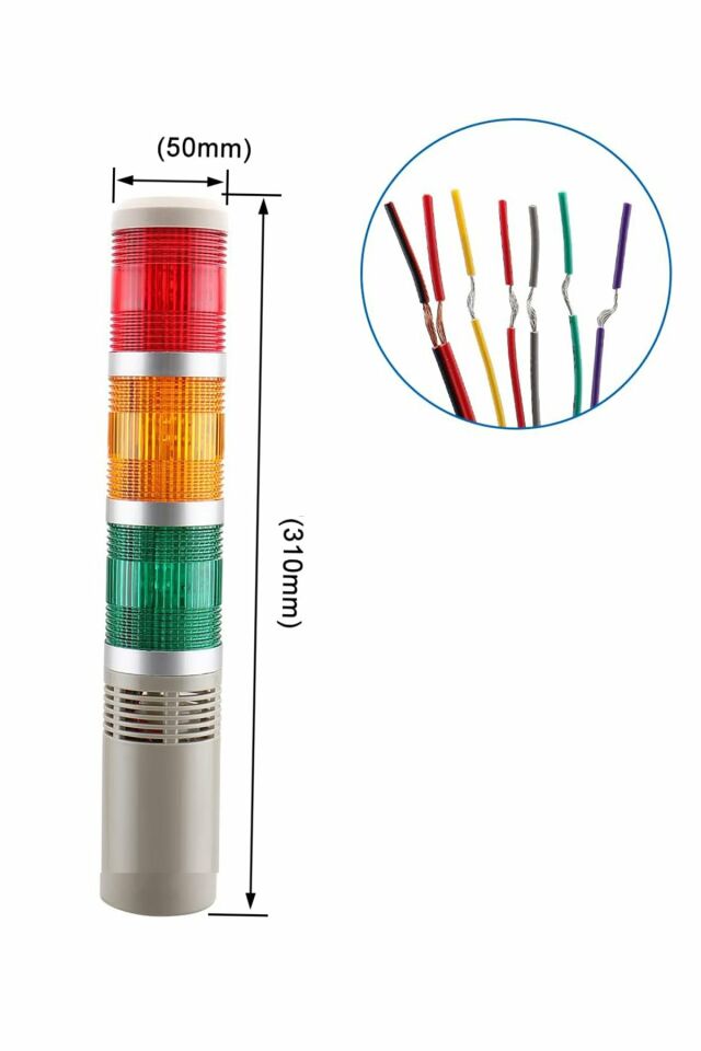 Momentum D50 Işıklı Kolon 24VDC Led Sabit Buzzer Kırmızı Yeşil Sarı MST-53173