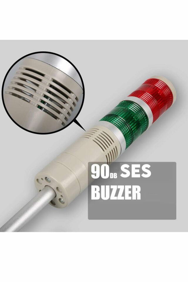Momentum D50 Işıklı Kolon 230VAC Led Flaşör Buzzer Kırmızı Yeşil MST-54152