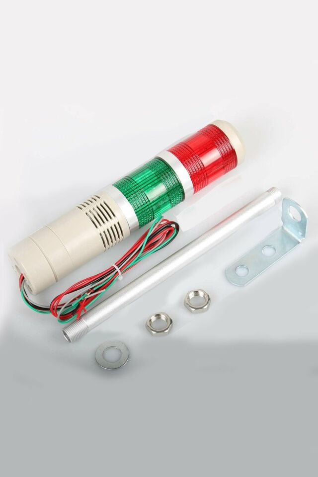 Momentum D50 Işıklı Kolon 230VAC Led Flaşör Buzzer Kırmızı Yeşil MST-54152