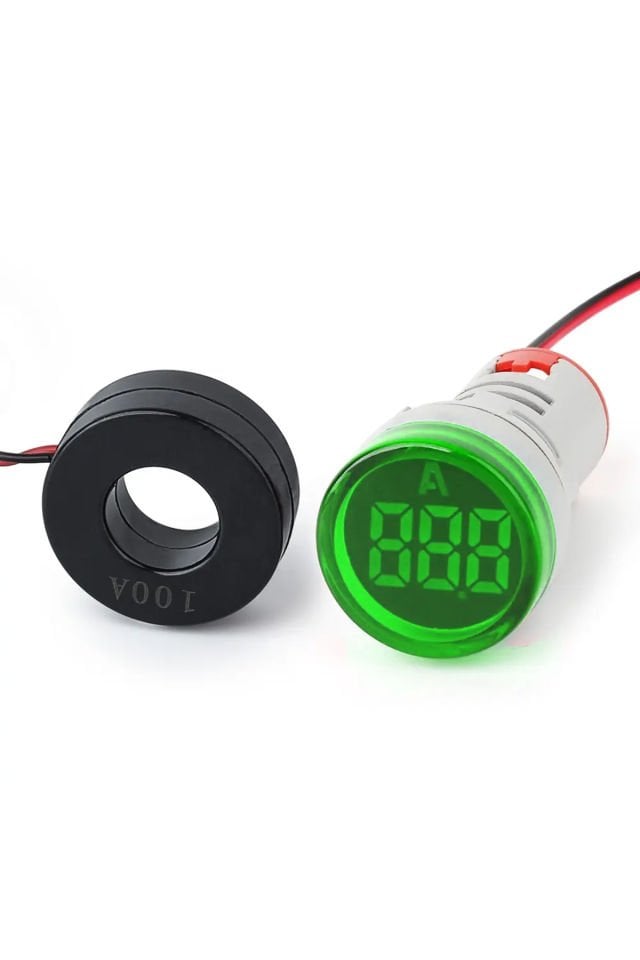 Momentum D22 Sinyal Led Ampermetre 0-100A Yeşil MB3-EV636