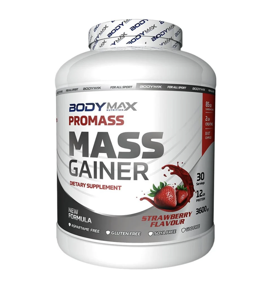 Bodymax Promass Mass Gainer 3600 Gr 30 Servis Çilek Aromalı