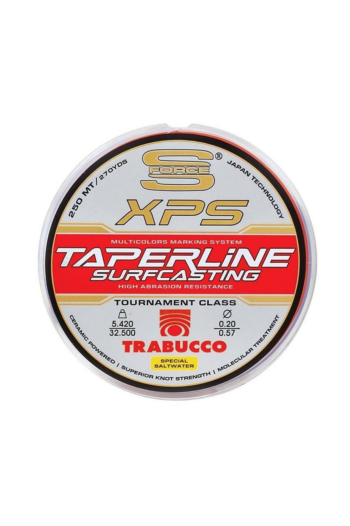 Trabucco S-Force Xps Taperline Surfcasting Monoflament Misina 250 Mt 0.18/0.57 Mm