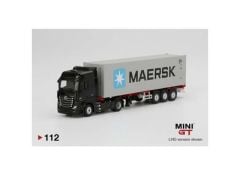 1/64 Mercedes Benz Actros With 40FT Container Right Hand Drive, black/grey