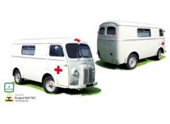 1963 Peugeot D4B Ambulance, white/red