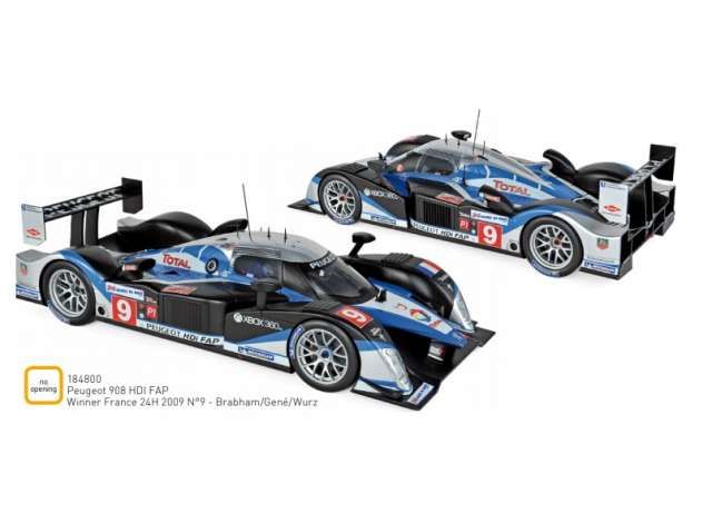 2009 Peugeot 908 HDI FAP winner Le Mans #9 Brabham/Gene/Wurz Team Peugeot Total, blue/black